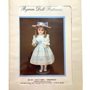 Byron Doll Clothes Vintage Sewing Pattern BY-121 Annabelle Fits 19" Doll